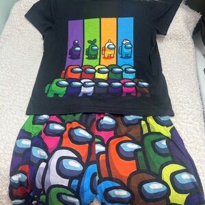 Among Us Colorful Character Kids Pajama Set Size 10-12 US 150 China Shorts Shirt